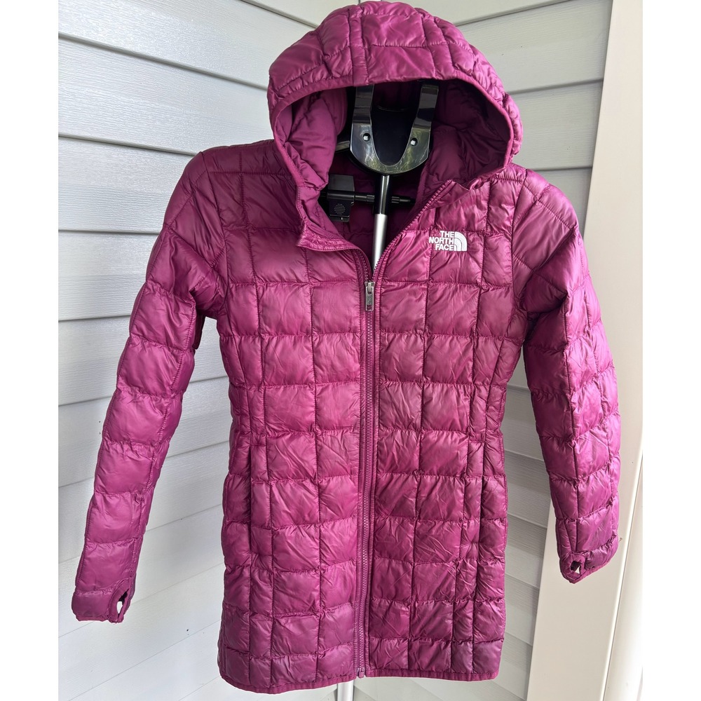 The North Face Girls ThermoBall Eco Parka Purple Quilted Jacket Size L 14/16